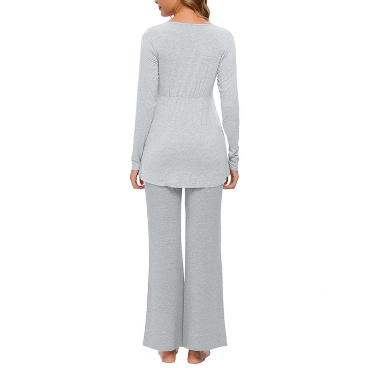 Soft Cotton Blend Maternity Nursing Pajamas in Plus Sizes 