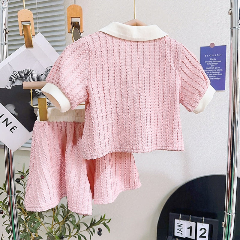 Soft Pink Top with Cute Patch Bunny and Shorts - Gen U Us Products
