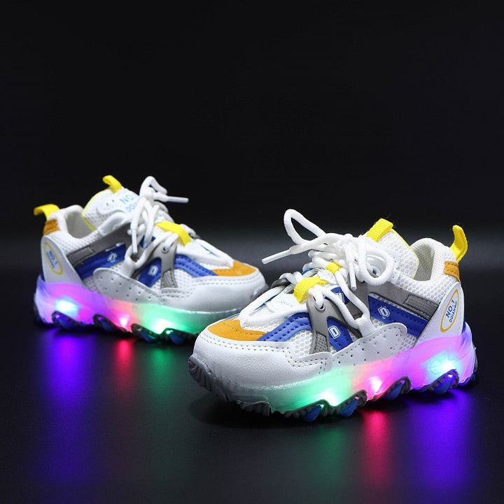 Soft Sole LED Lights Leather Mesh Sneakers - Gen U Us Products