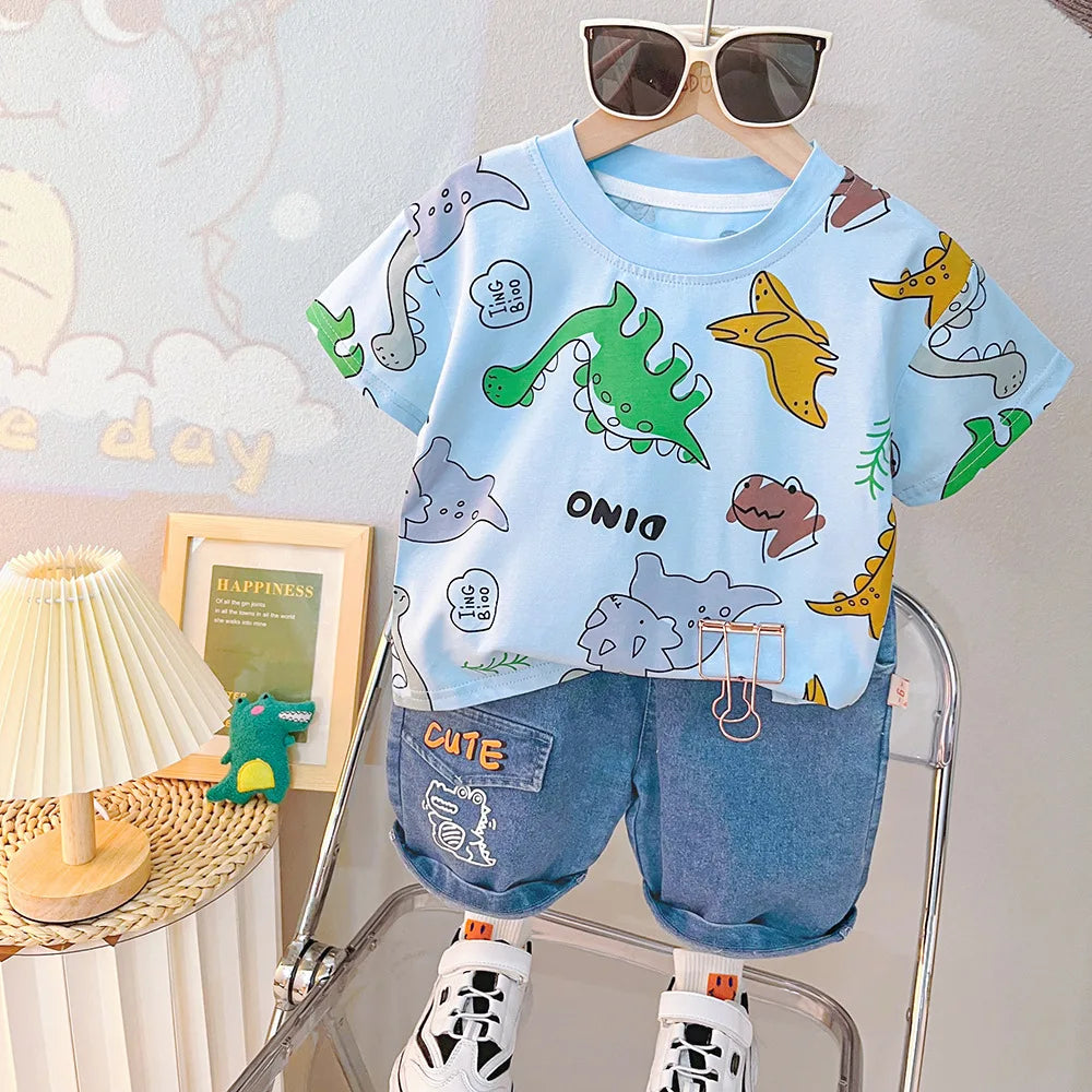 Spring Summer Cute Cartoon Animal Shirt and Shorts - Gen U Us Products