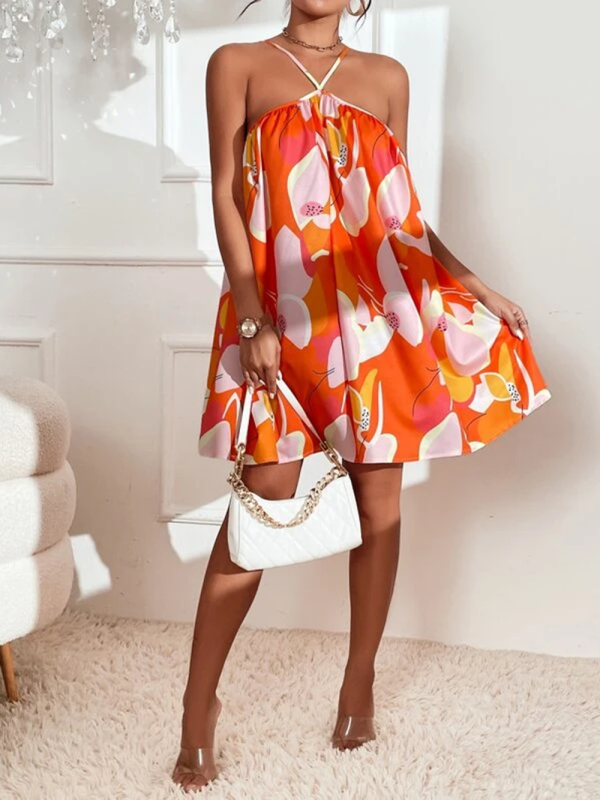 Stunning Sleeveless Spaghetti Straps Tropical Print Dresses - Gen U Us Products