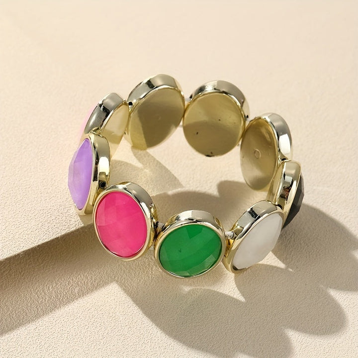 Stylish Vintage Colorful Charm Wide Chain Bracelets 