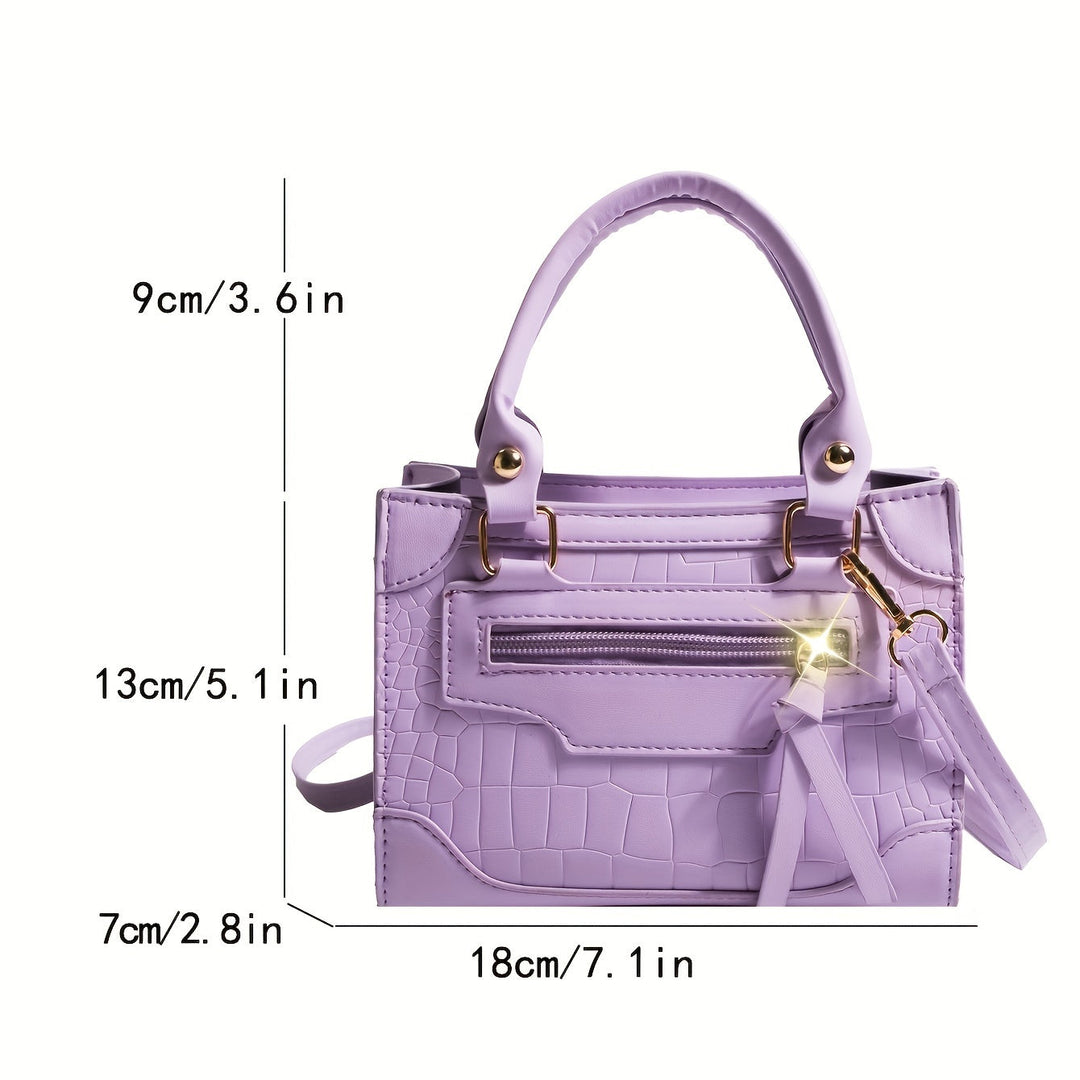 Stylish Solid Color PU Leather Top Handle Crossbody Handbags - Gen U Us Products