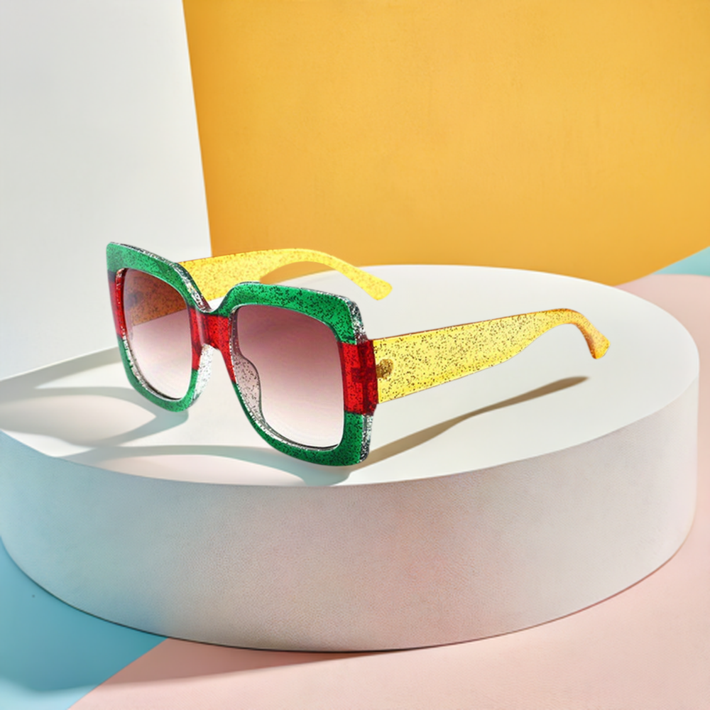 Stylish UV Protective Colorful Oversized Square Frame Sunglasses - Gen U Us Products
