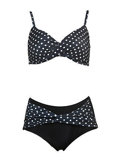 Stylish Polka Dot Split Sides Bikini Swimsuits in Plus Size - Gen U Us Products -  