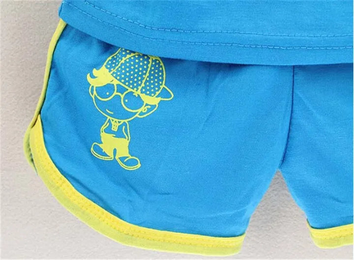 Summer Cool Kid Cartoon Cotton Vest and Shorts Set - Gen U Us Products