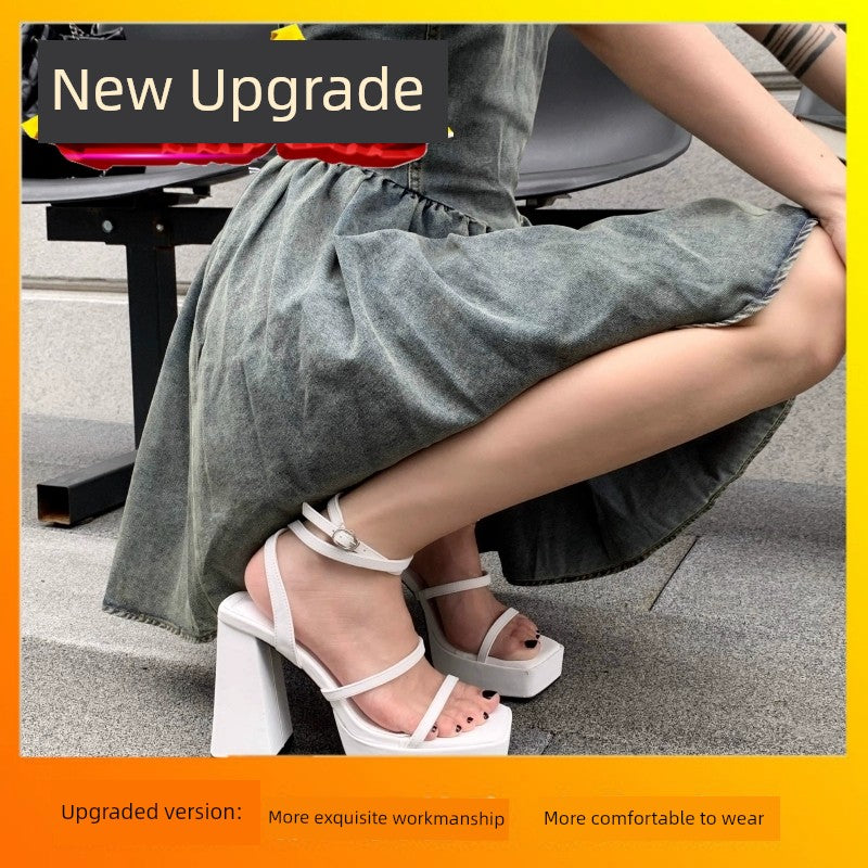 Summer PU Leather Straps Open Toe Super High Heels Sandals - Gen U Us Products