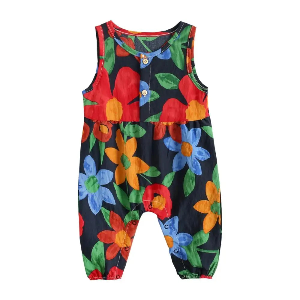 Summer Sleeveless Cotton Flower Child Jumpsuits - Gen U Us Products
