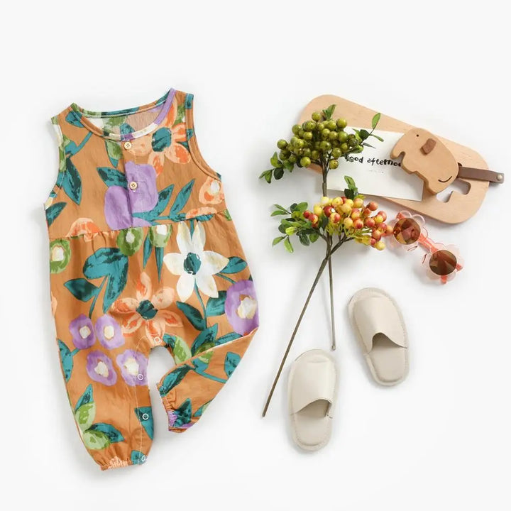 Summer Sleeveless Cotton Flower Child Jumpsuits - Gen U Us Products