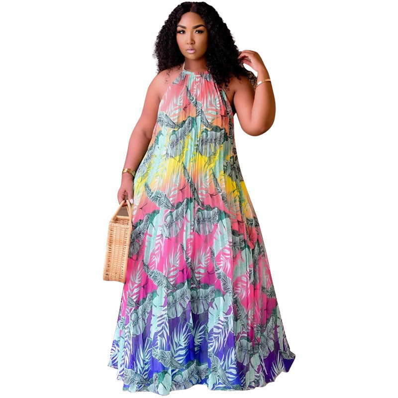 Summer Sleeveless Lively Flower Vaporous Swing Dresses - Gen U Us Products