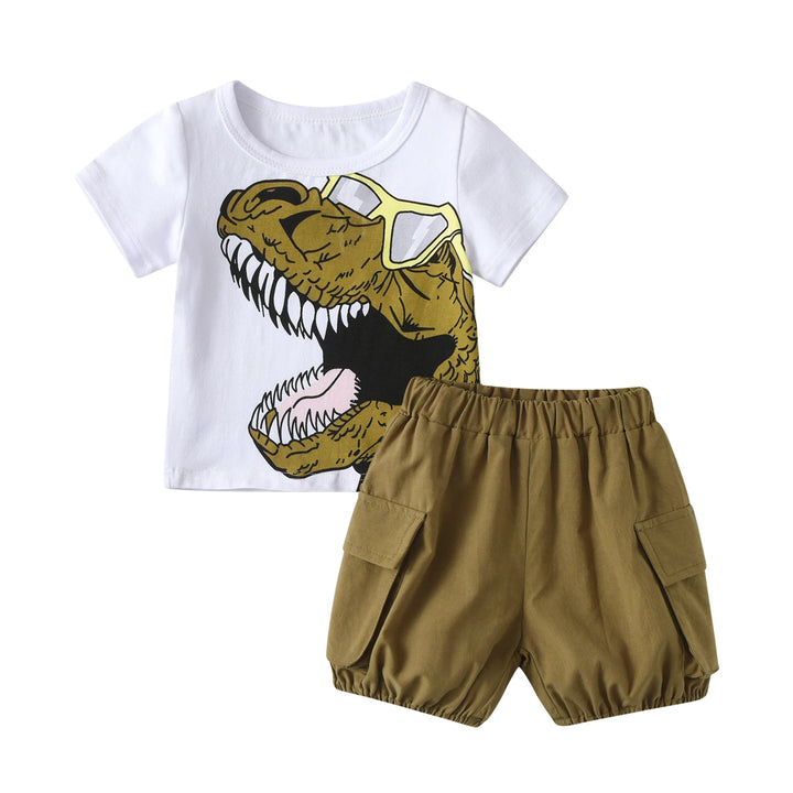 Summer T-Rex Cotton Short Sleeve T-shirt and Shorts Sets - Gen U Us Products