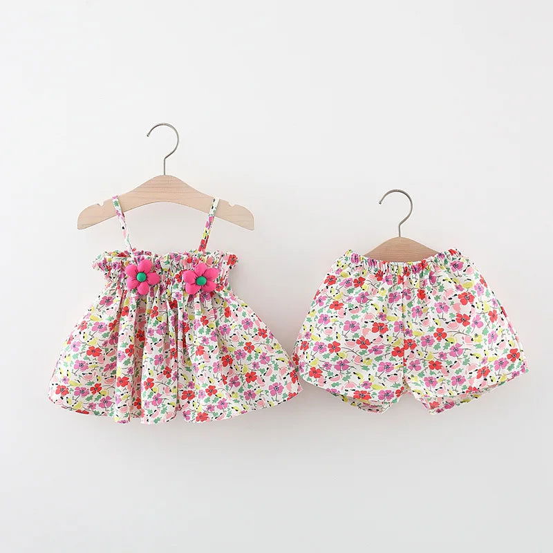 Summer Adorable Flower Design Top and Shorts Outfit - Gen U Us Products -  