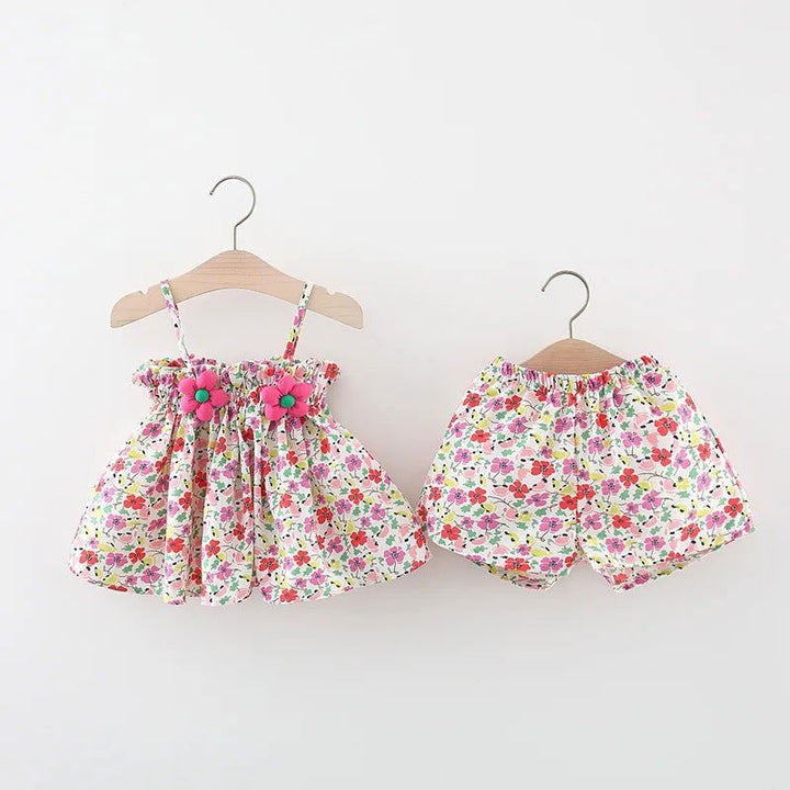 Summer Adorable Flower Design Top and Shorts Outfit - Gen U Us Products -  