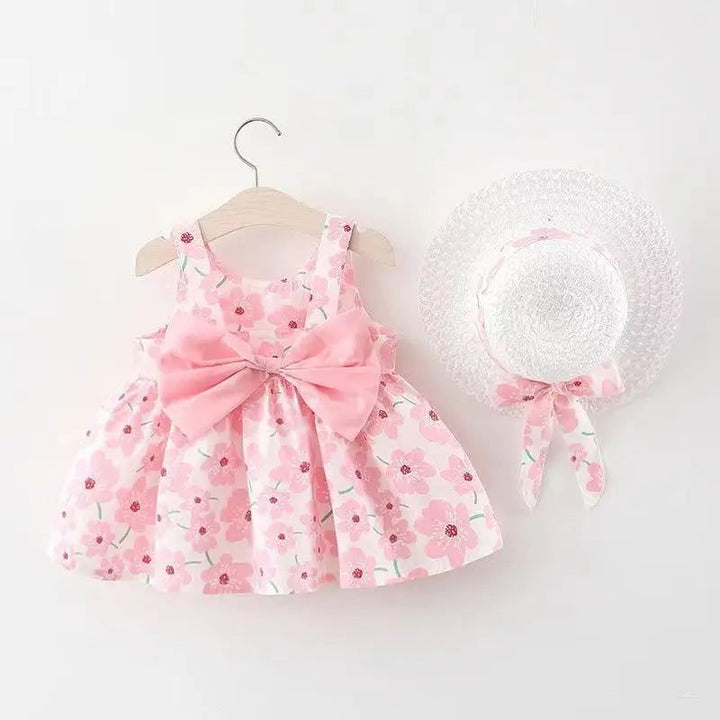Summer Sweet Floral Southern Belle Bowknot Dresses with Hat - Gen U Us Products -  