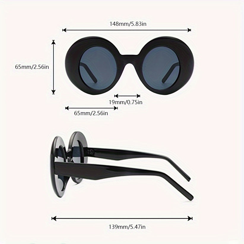 Timeless Design Oversized Round Jelly Color Sunglasses 