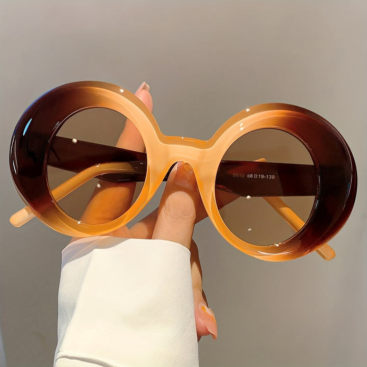 Timeless Design Oversized Round Jelly Color Sunglasses 