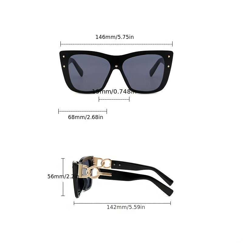 Trendy Bold One-piece Cat Eye Gradient Sunglasses 