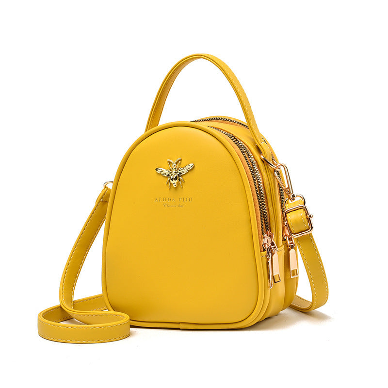 Trendy Chic Mini PU Leather  Bee Pendant Crossbody Handbags 
