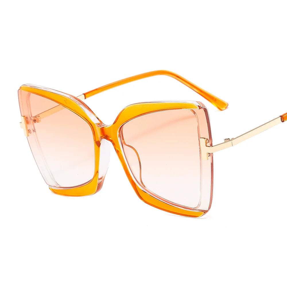 Trendy Colorful Oversized Square Frame Designer Sunglasses 