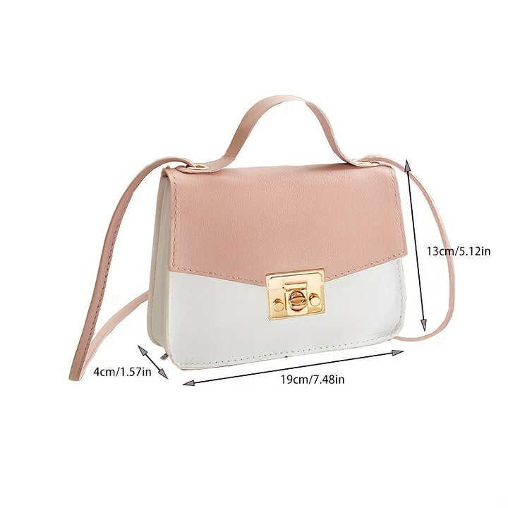 Trendy Square Color Contrast Buckle Crossbody Handbags 