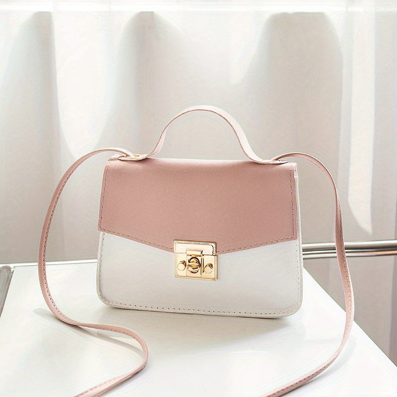 Trendy Square Color Contrast Buckle Crossbody Handbags - Gen U Us Products