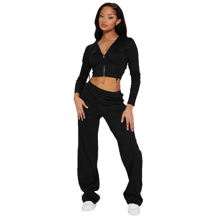 Ultra-flattering Look Hooded Crop Top and Pants Tracksuits - Gen U Us Products -  