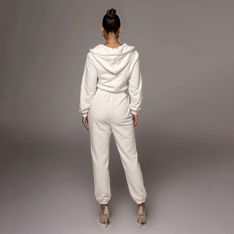 Ultra-soft Fabric Long Sleeve Relax Fit Hooded Jumpsuits 
