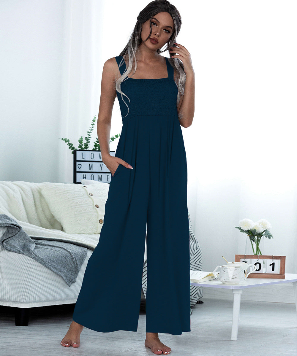 Ultra-stretchy Fabric Sleeveless Optimal-fit Wide Legs Jumpsuits - Gen U Us Products