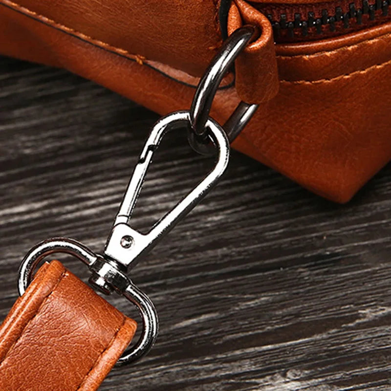 Vintage Candy PU Leather Simple Trapeze Messenger Handbags 