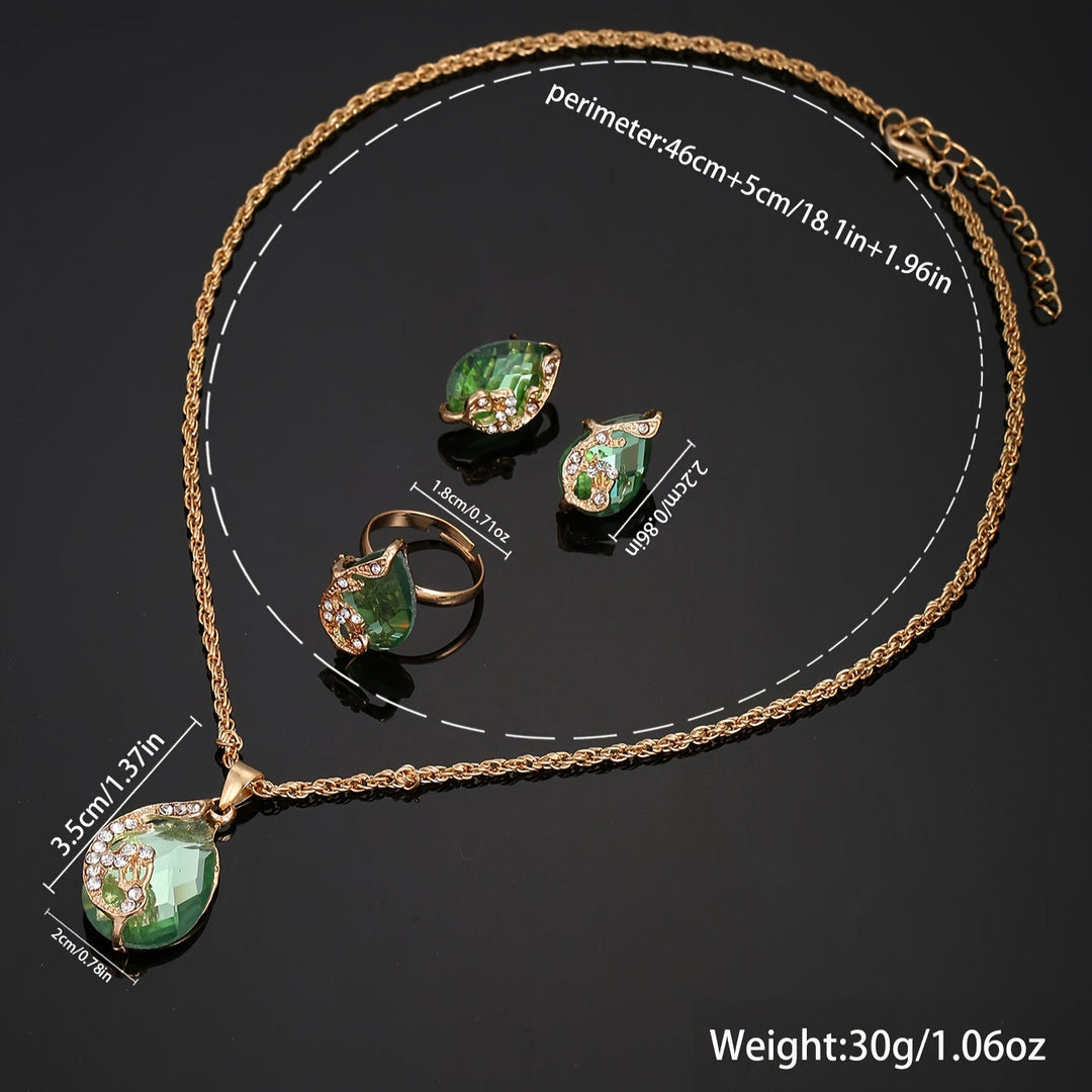 Vintage Flower Child Rhinestone Watch, Bangle Earring & Necklace 