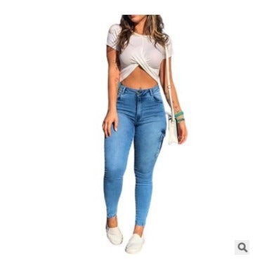 Vintage Y2K Patchwork Wide Leg Big Pocket Cargo Denim Jeans - Gen U Us Products - Women's Denim Jeans 