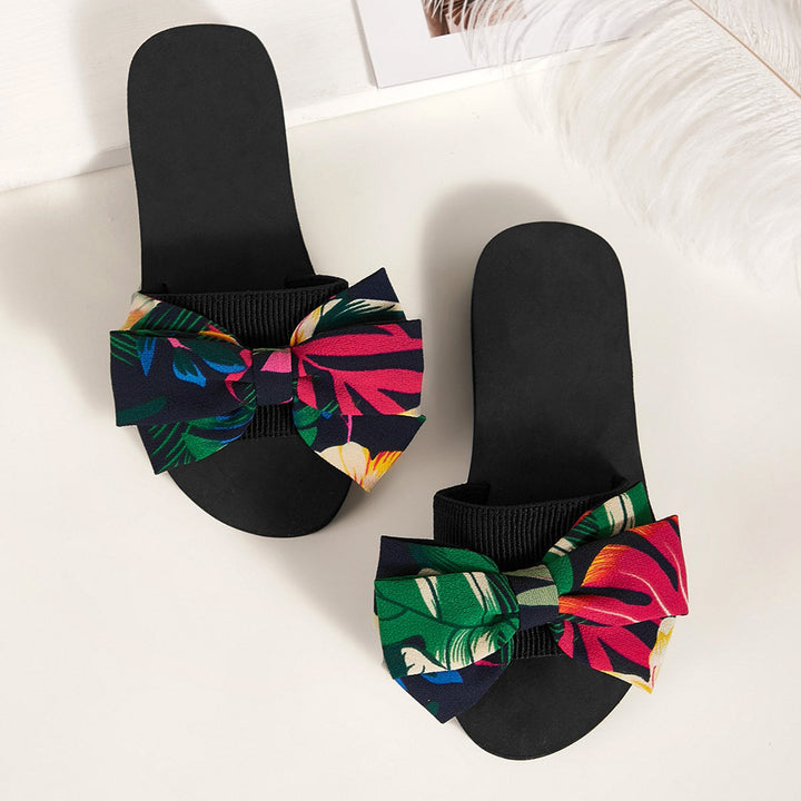 Walking-on-air technology Tropical Bow Slide Sandals 