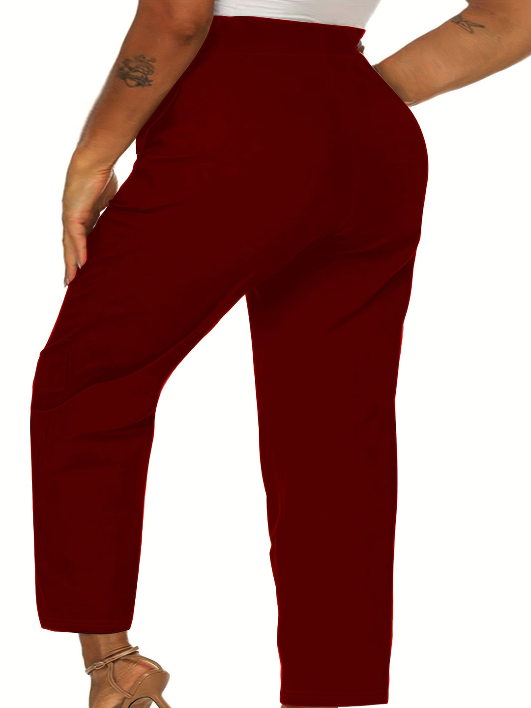 Stretch  Knit Fabric Plus Size Pants 👩‍💼 Office Wear - Flossy Mom