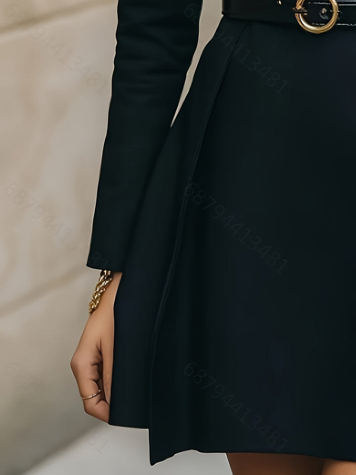 Chic Office Wear Fit &amp; Flared Dresses With Belt