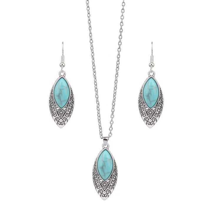 Blue Pendant Jewelry Set  - Timeless Elegance - Flossy Mom