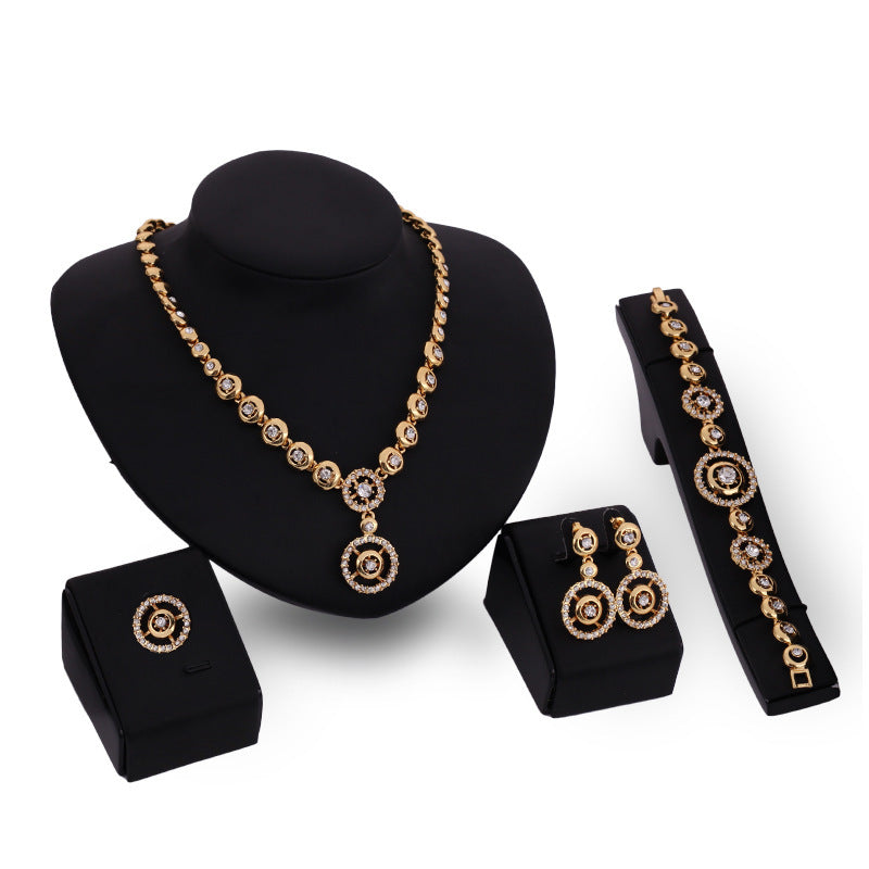 Rhinestone Jewelry Set –  Earrings, Bracelet, Ring & Necklace - Flossy Mom