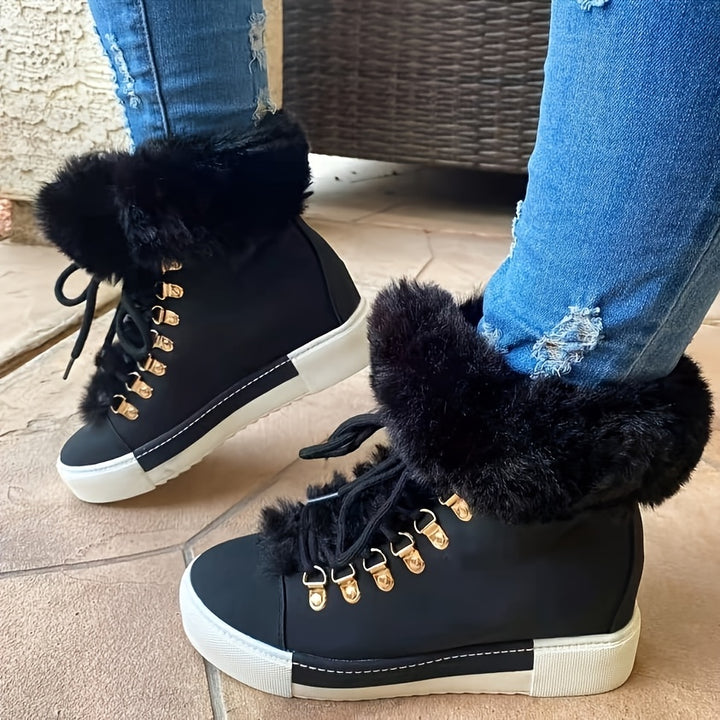 Warm Soft Fur Snow Sneakers - Stylish Comfort - Flossy Mom