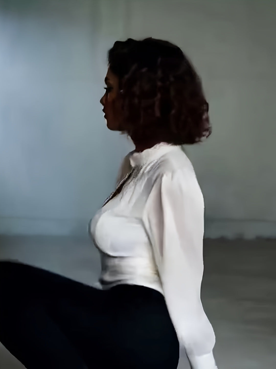 Feminine & Polished White Four-way Stretch Lace Shirts - Flossy Mom