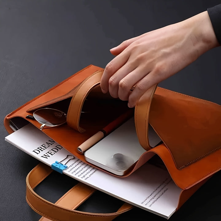 Retro Chic High- quality PU Leather Work Briefcase - Flossy Mom