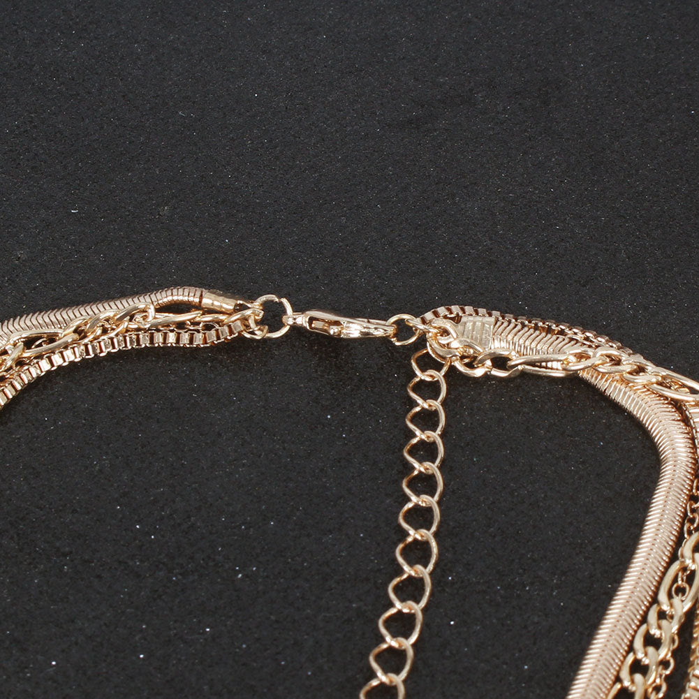 Multi-Layer Round Pendant Cross Chains Necklace - Flossy Mom