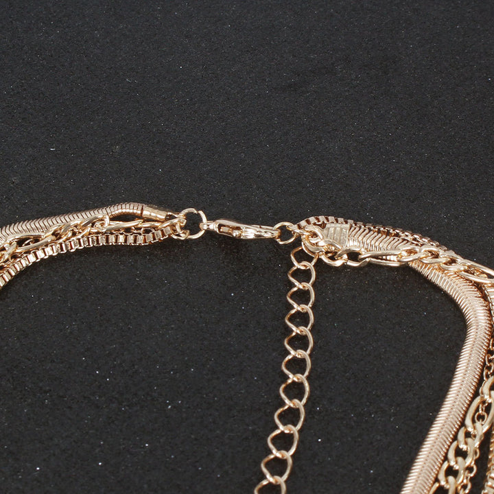 Multi-Layer Round Pendant Cross Chains Necklace - Flossy Mom