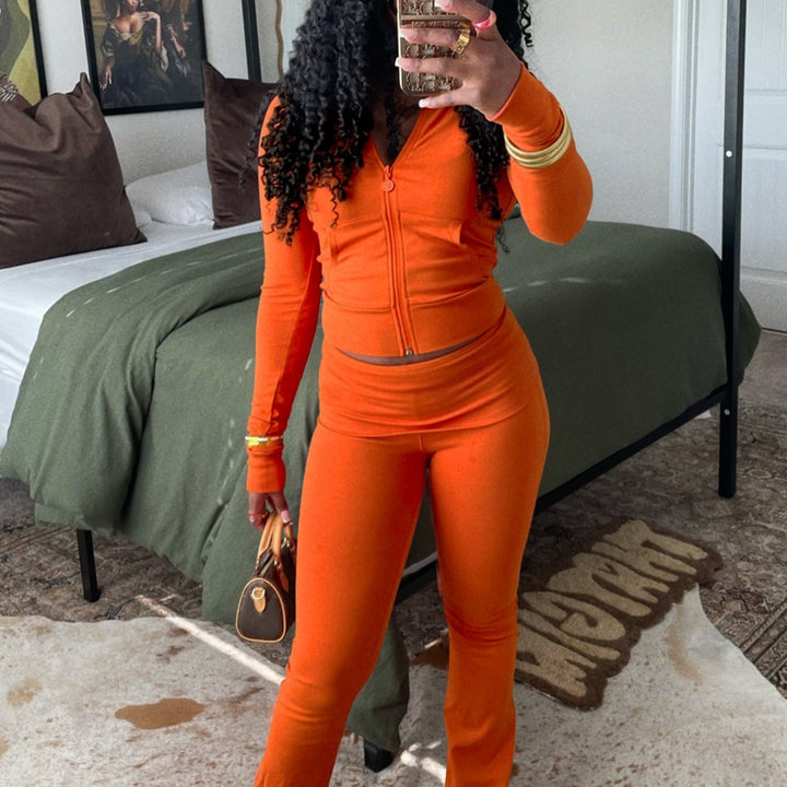 Sleek Velvet-Like Slim Crop Set | Sexy & Confident 💋 - Flossy Mom