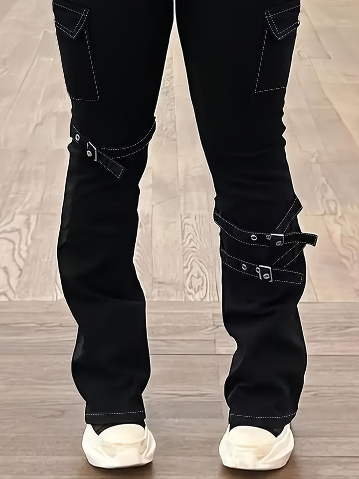 Street Rebel High-Waist Stretch Bootcut Jeans - Flossy Mom