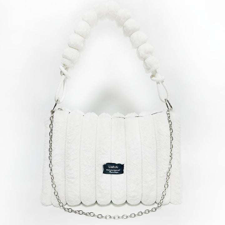 Street-Chic Large Chain-Link Soft Plush Handbags - Flossy Mom