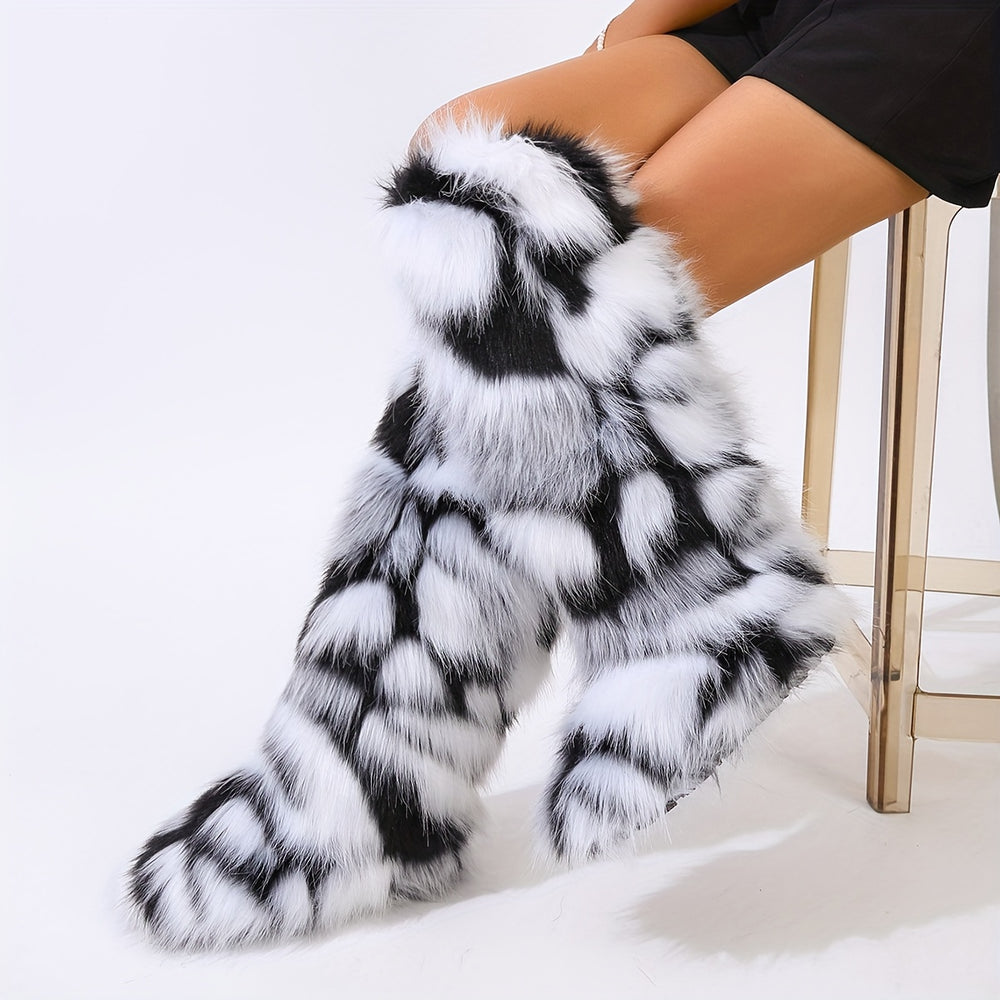 Must-Have Sexy Look Knee-High Faux Fur Women's Boots - Flossy Mom