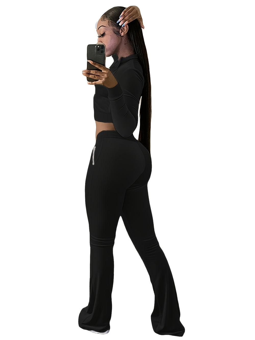 Solid Color Fleece Tracksuits – Sleek & Confident - Flossy Mom