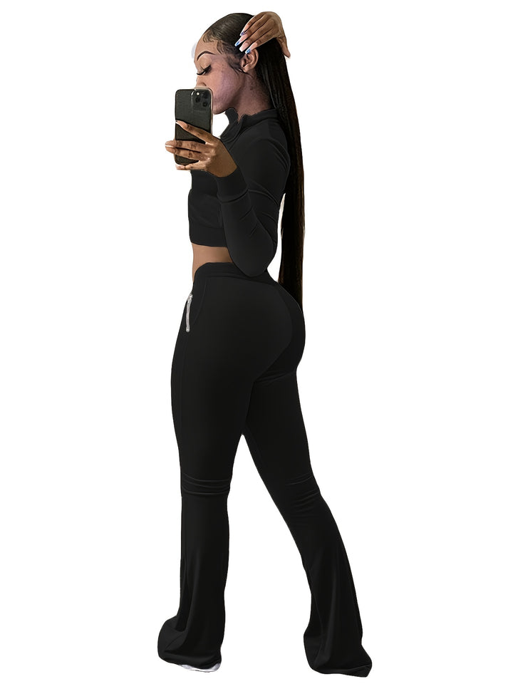 Solid Color Fleece Tracksuits – Sleek & Confident - Flossy Mom