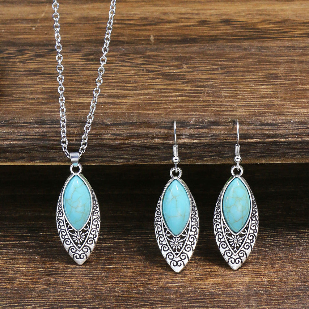 Blue Pendant Jewelry Set  - Timeless Elegance - Flossy Mom