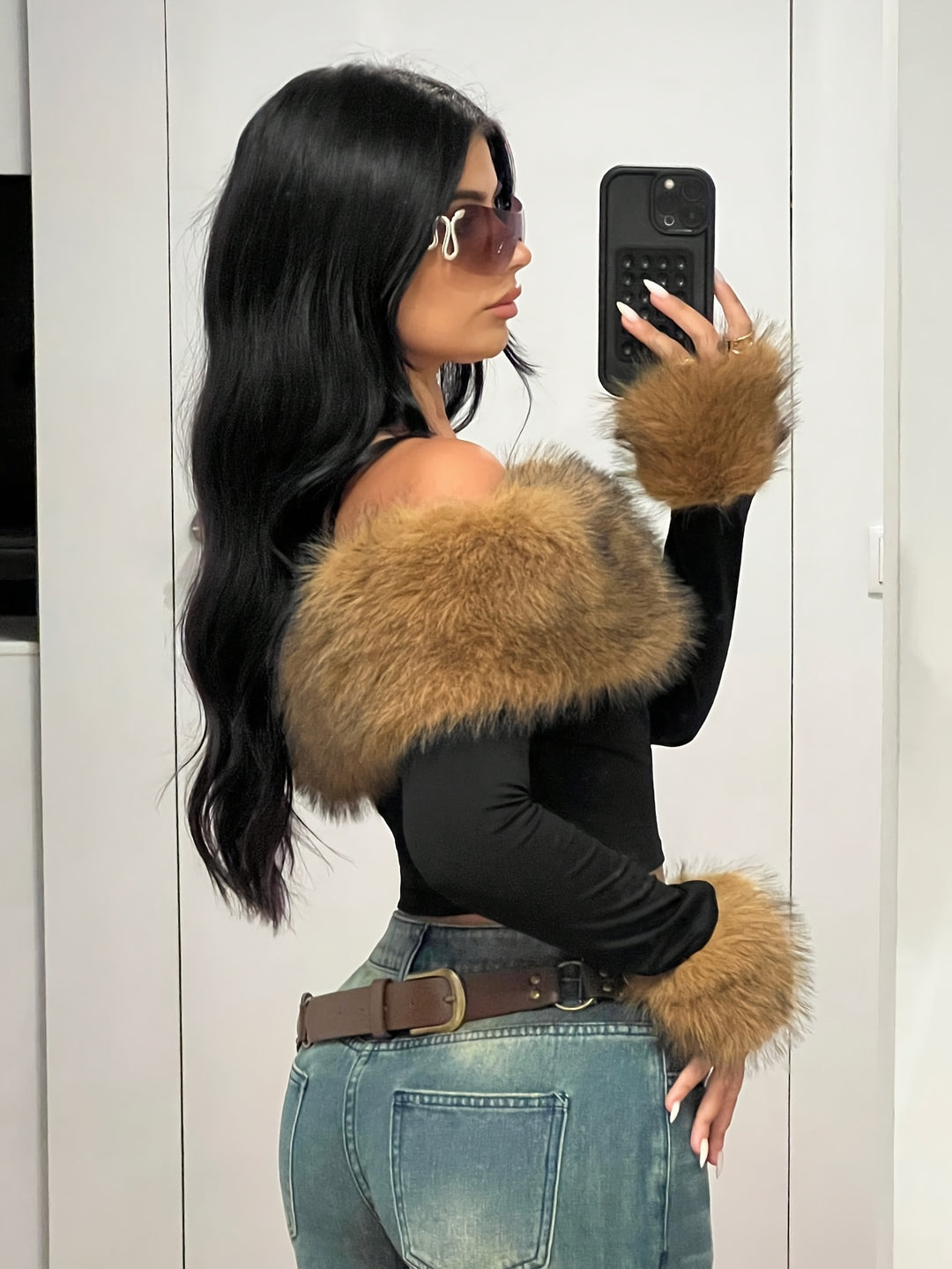 Fluffy Fur Off-Shoulder Top – Sexy Soft Glam - Flossy Mom