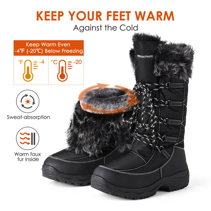 Cozy Faux Fur Lined Waterproof Mid-Calf Boots - Flossy Mom